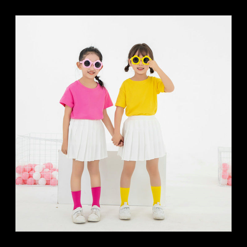 Girls' Cotton Blend Pleated Suit Skirt
