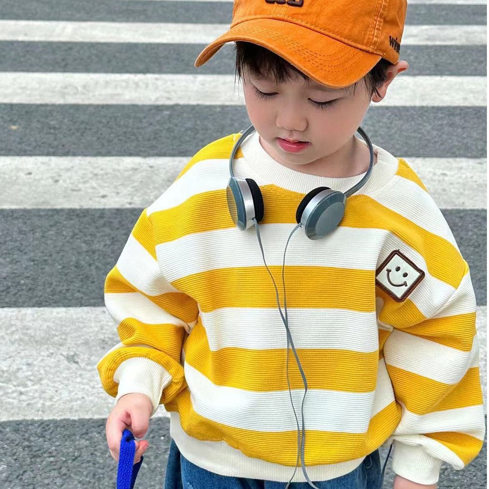 Boys' Class A Striped Soft Pullover Sweatshirt