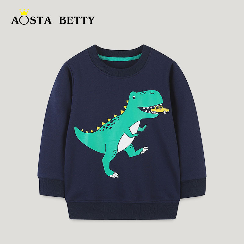 Boys' 100% Cotton French Terry Cartoon Sweatshirt