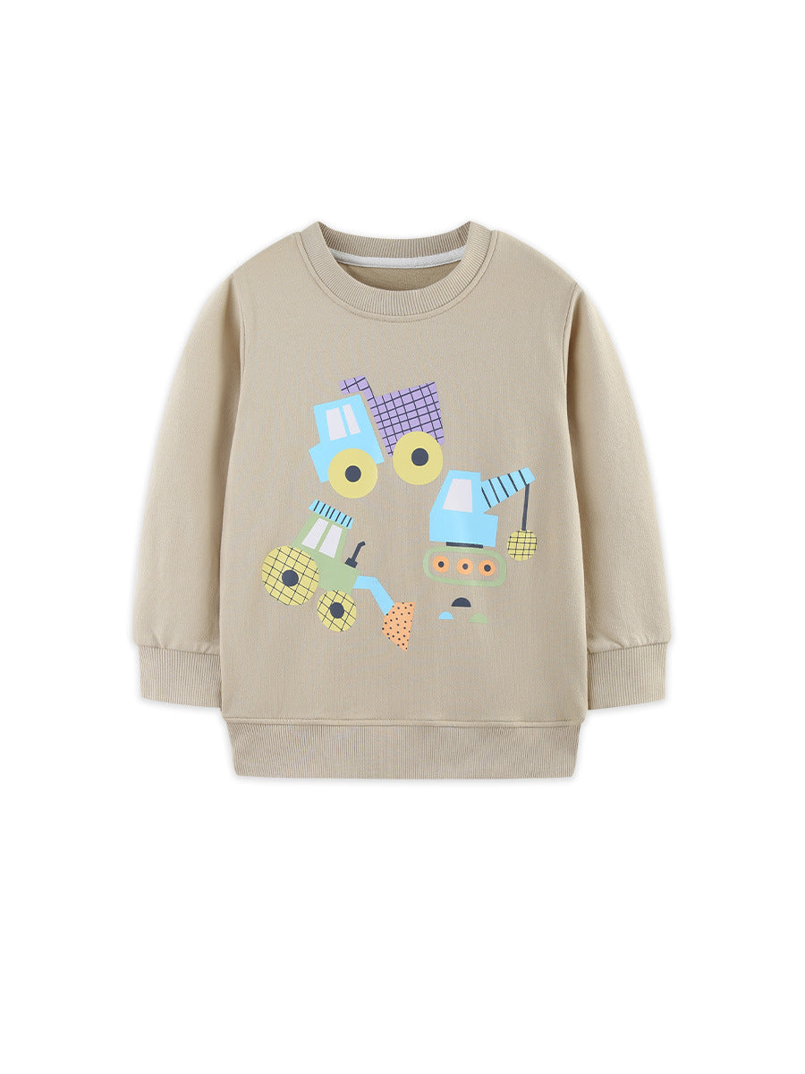 Boys' 100% Cotton Soft Knit Car Print Sweatshirt
