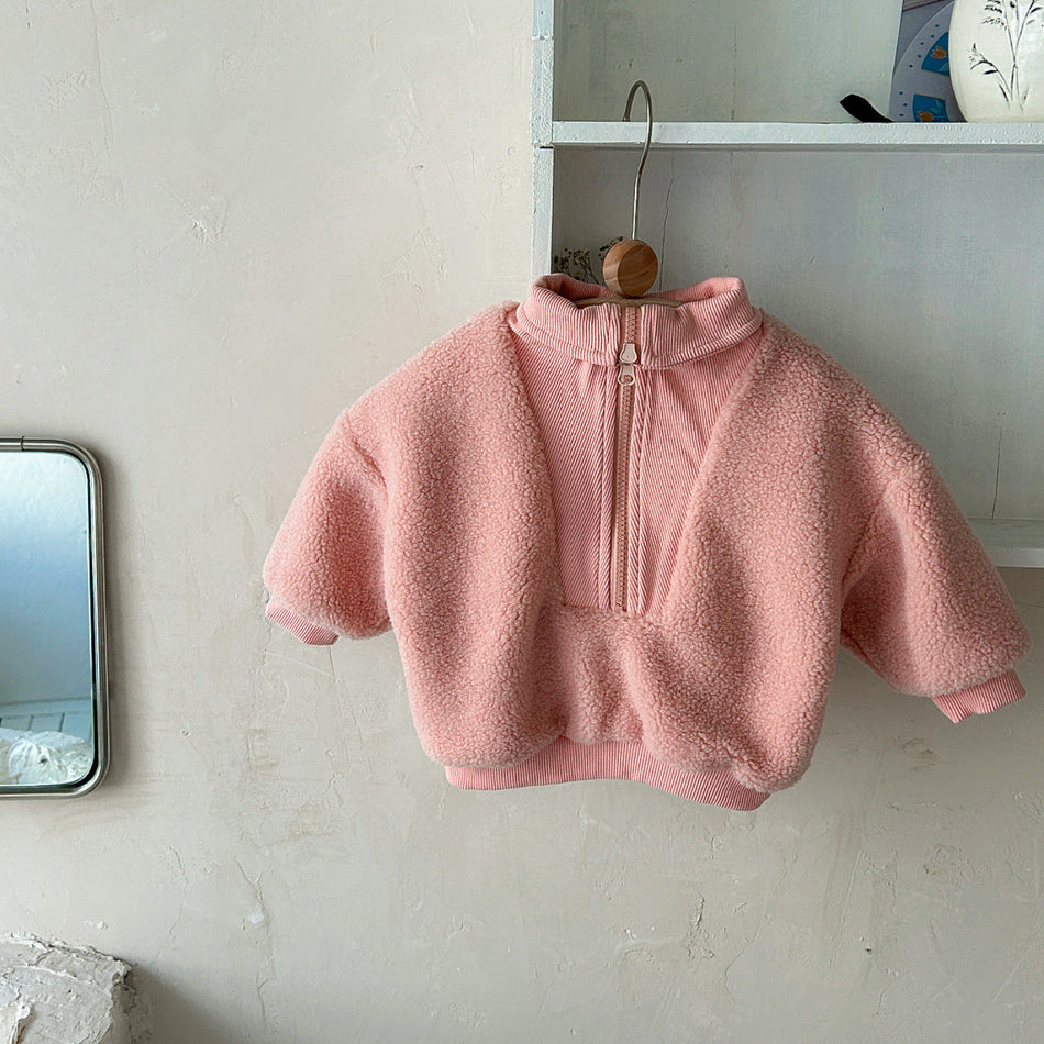 Unisex Infant Class A Thick Polar Fleece Zipper Sweatshirt