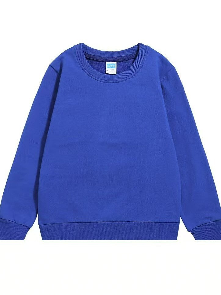 Unisex Kids' Soft Hooded Solid Pullover Sweatshirt