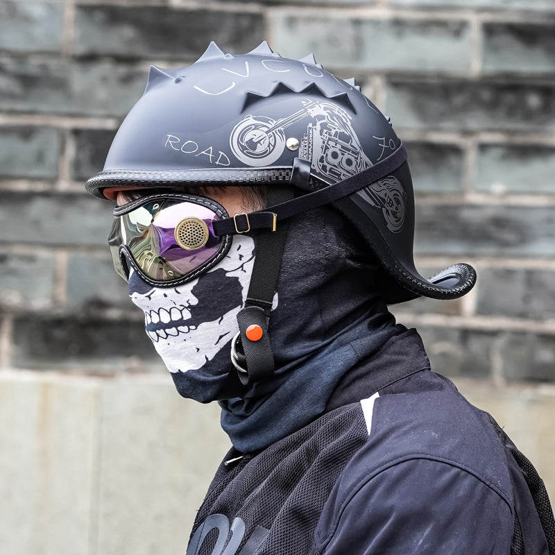 ABS Half Helmet for Men and Women, Summer Moped Riding Helmet