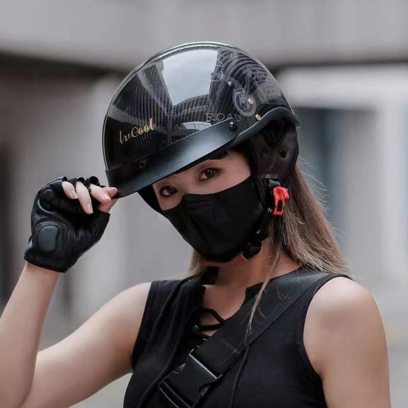3C Certified Carbon Fiber Half Helmet for Motorcycle, Summer