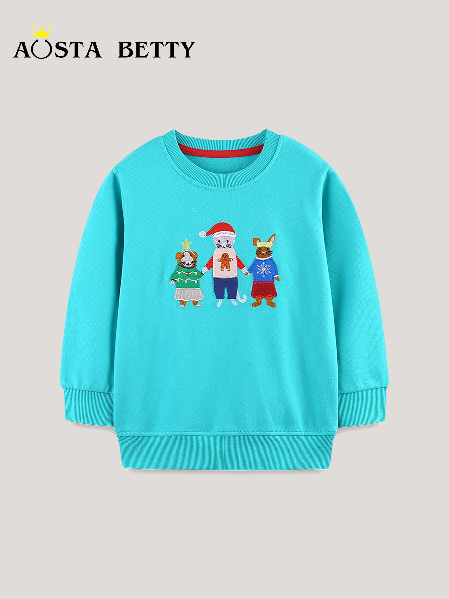 Boys' 100% Cotton Soft Knit Christmas Sweatshirt