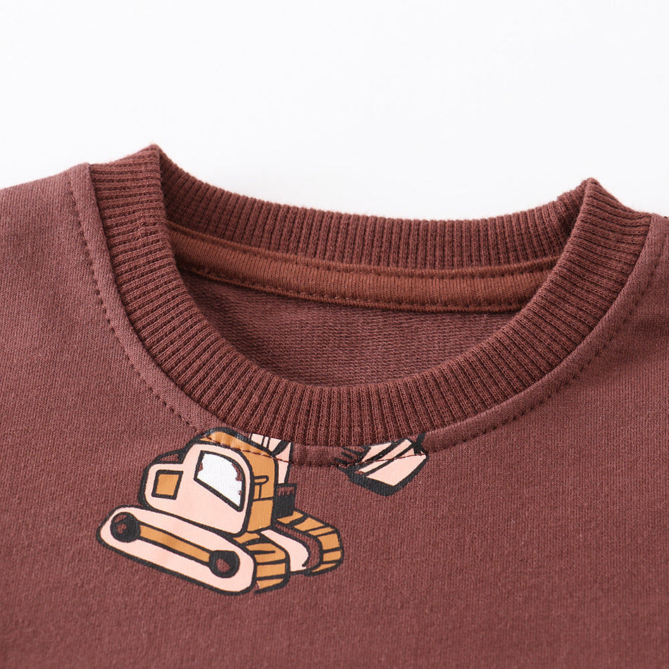Boys' Cotton Soft Terry Cartoon Pullover Sweatshirt