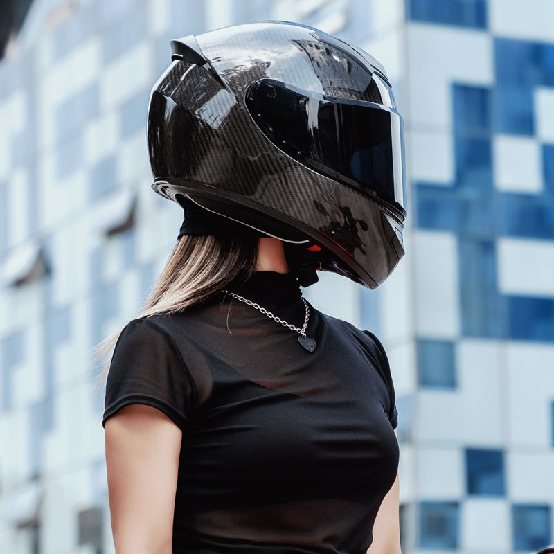 3C Certified Carbon Fiber Full-Face Motorcycle Helmet, All-Season