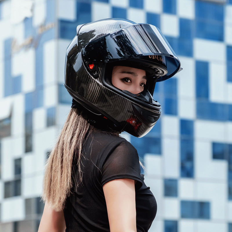 3C Certified Carbon Fiber Full-Face Motorcycle Helmet, All-Season