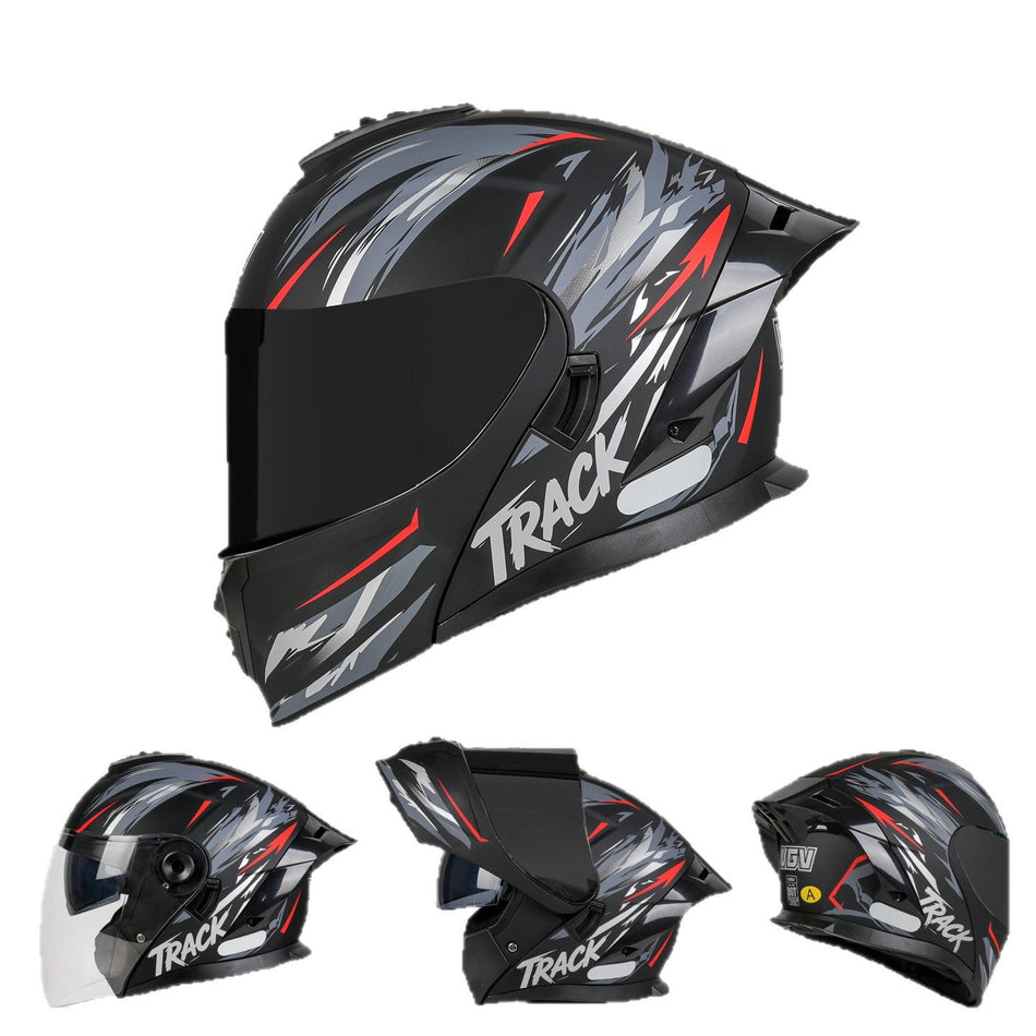 3C Certified VGV Convertible Motorcycle Helmet, Dual Visors