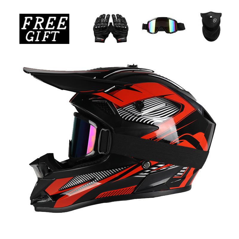 ABS Off-Road Motorcycle Helmet with Goggles, Mask and Gloves Set