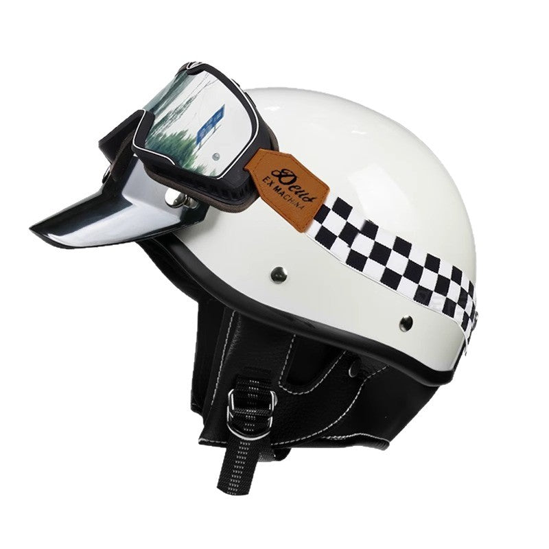 3C Certified Retro ABS Half Helmet for Motorcycle, All-Season