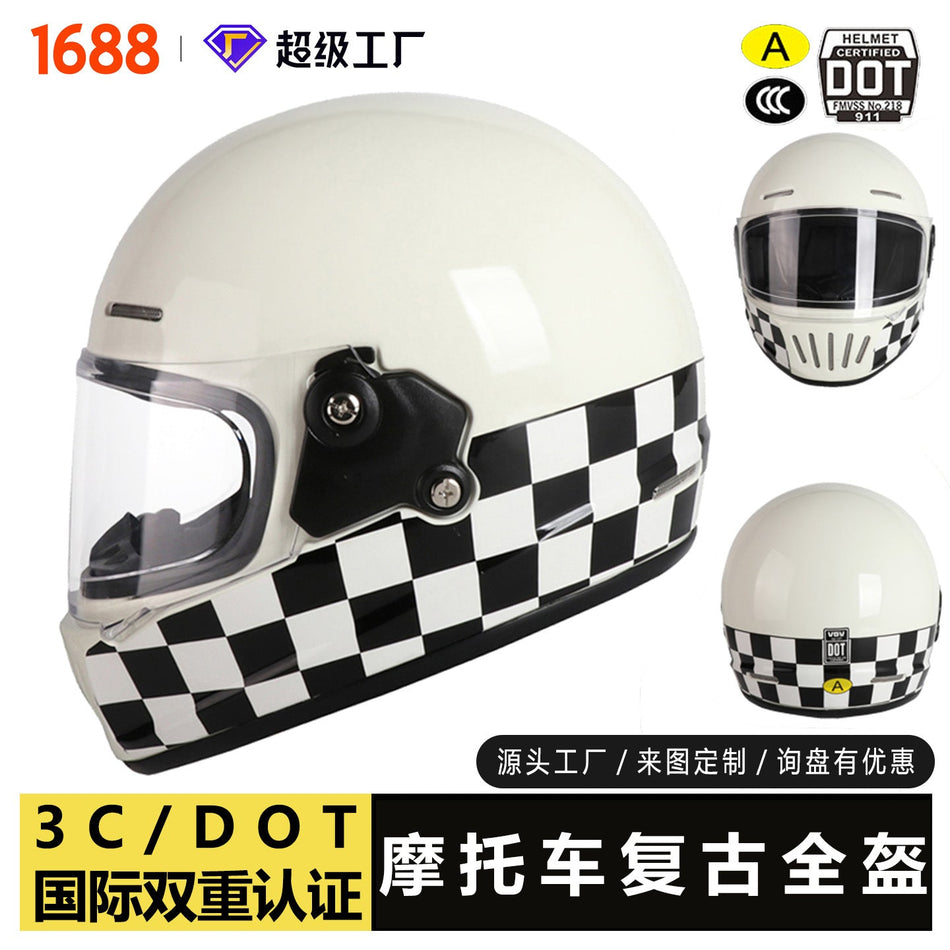 VGV L01 ABS Full-Face Motorcycle Helmet, Vintage Cruiser Style