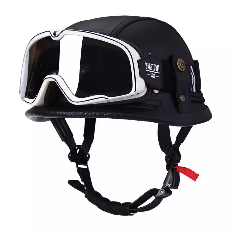 VGV K9 Soldier Half-Face Motorcycle Helmet with Goggles