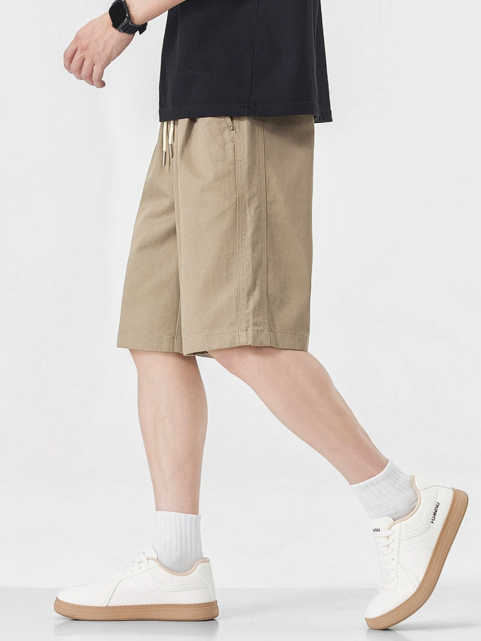 Men's Tencel Lyocell Loose Mid-Waist Straight Shorts