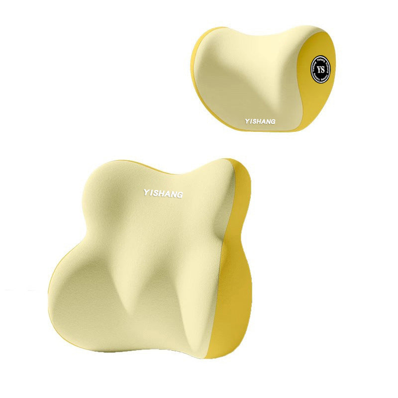 Xin Yusen Car Headrest and Lumbar Support Set, Memory Foam