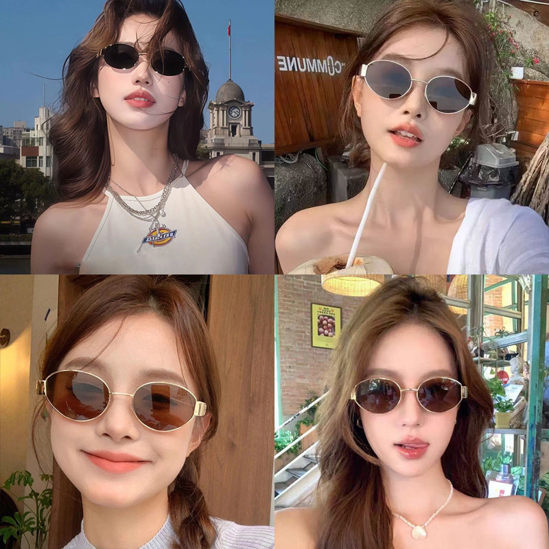Round Metal Sunglasses with UV400 and Full Frame Build