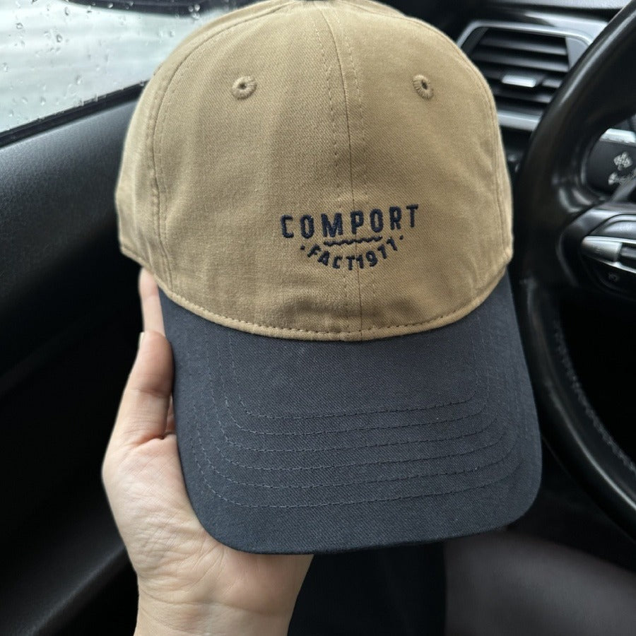 Unisex Cotton Baseball Cap Embroidered Letter Contrast Design