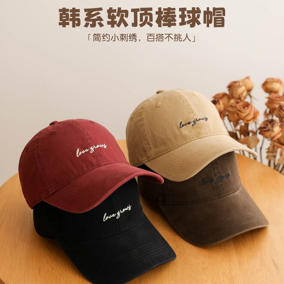 Cotton Embroidered Baseball Cap with Adjustable Curved Brim