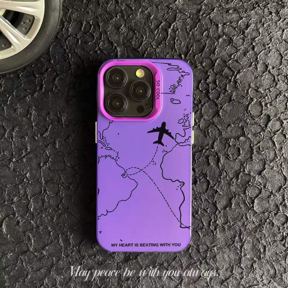 Niche Flight Map Anti-Fall Case for Apple iPhone 16 Pro Max – Tudoholic