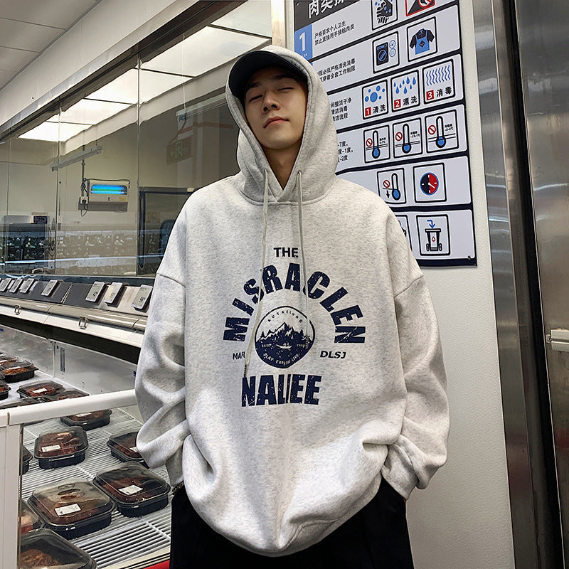 Fleece Hoodie – Korean Loose Hong Kong Style Jacket