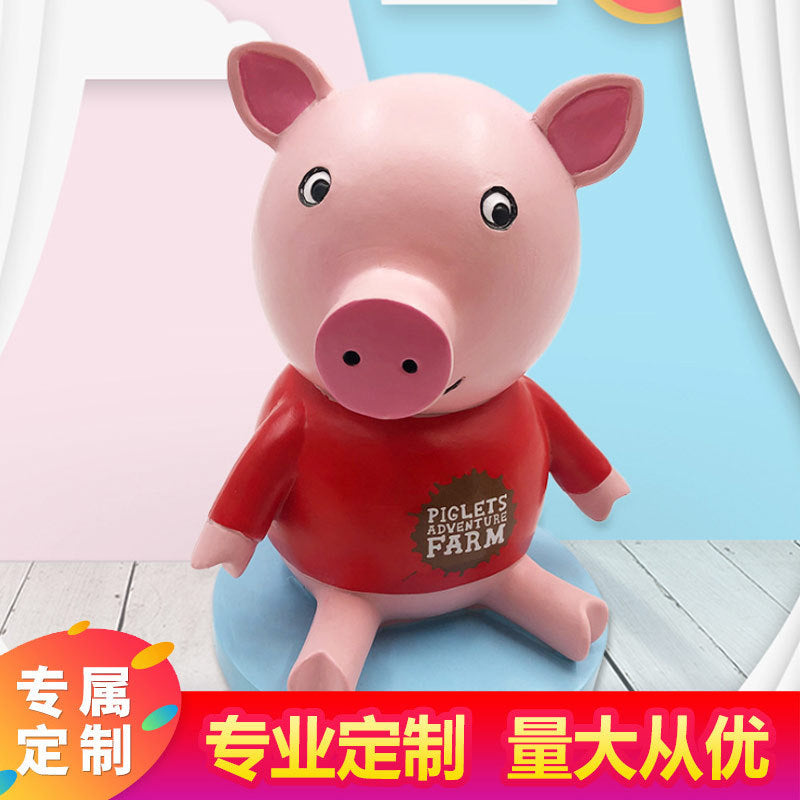 Creative Cartoon Piggy Bank Resin Craft Cute Home Decor Gift