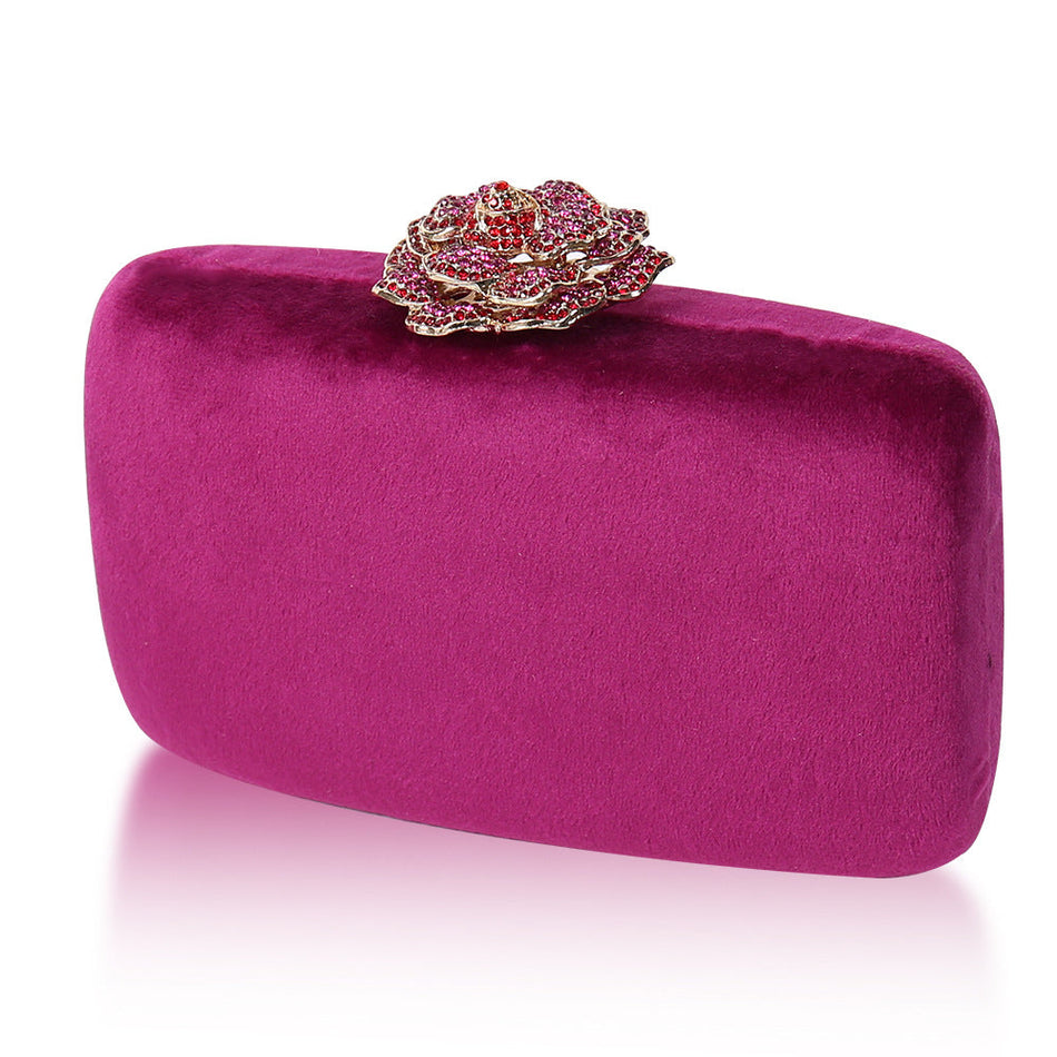 High-End Diamond Velvet Clutch
