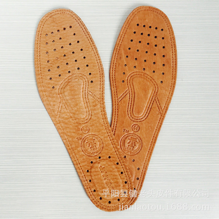 Cowhide Leather Sports Insoles Sweat-Absorbent Thick