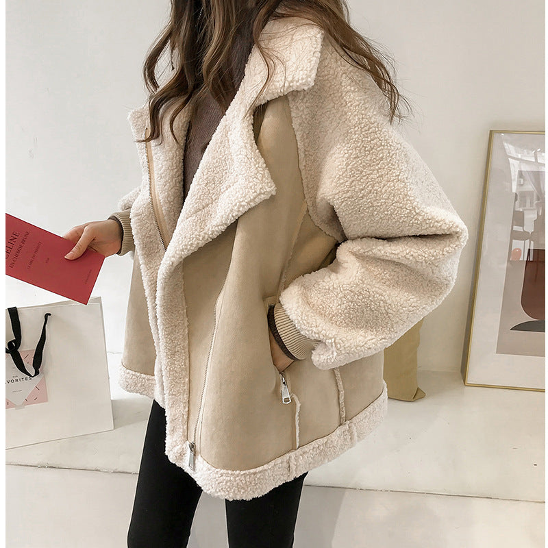 INSTOCK-Winter Chic Suede Fur Jacket