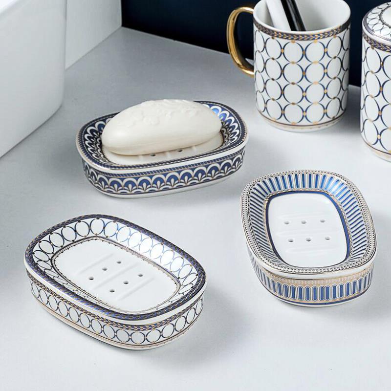 Nordic Ceramic Double-Layer Soap & Toilet Storage Rack