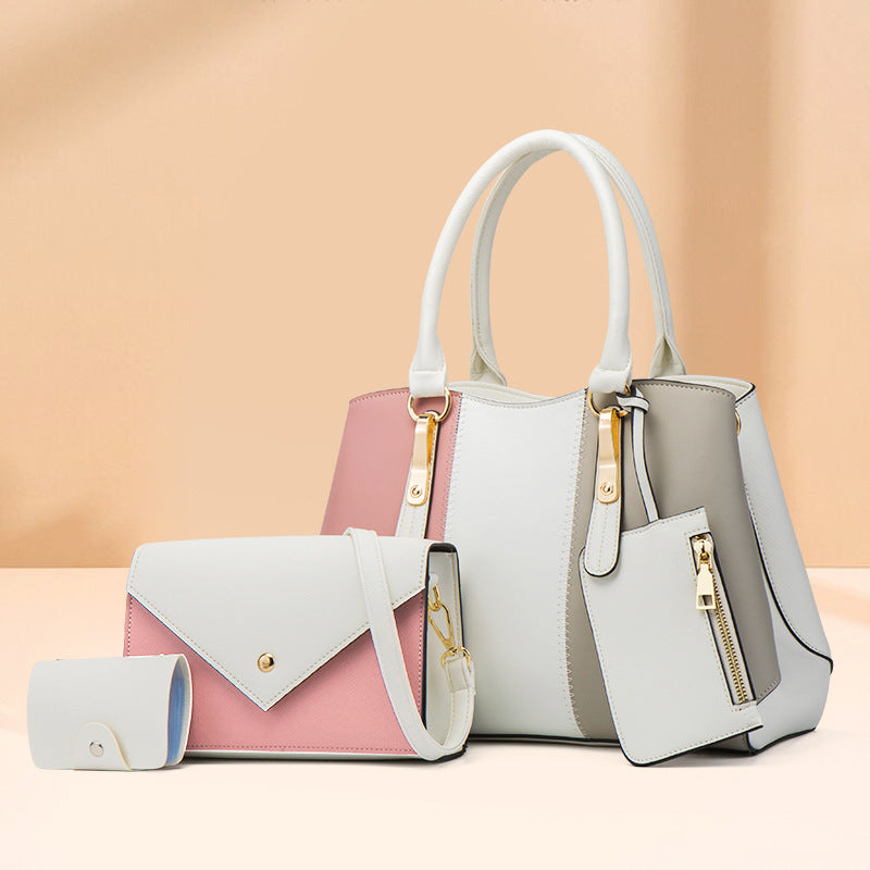 Women’s Color-Blocking Tote & Crossbody Bag Set