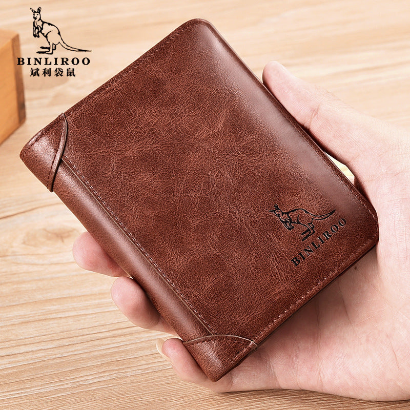 Men's RFID Short Wallet | Car Stitching Anti-Theft