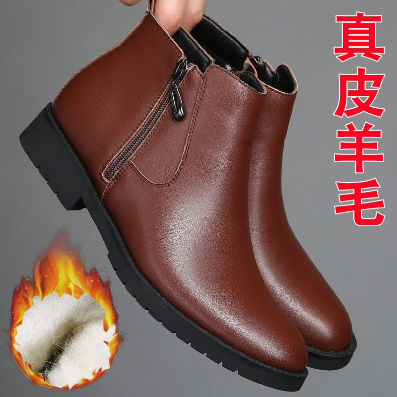 INSTOCK- Men’s Leather High-Top Cotton Shoes Winter Boots