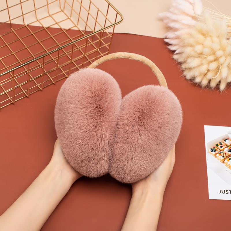 Rabbit Fur Ball Earmuffs Winter Warm Plush Ear Covers