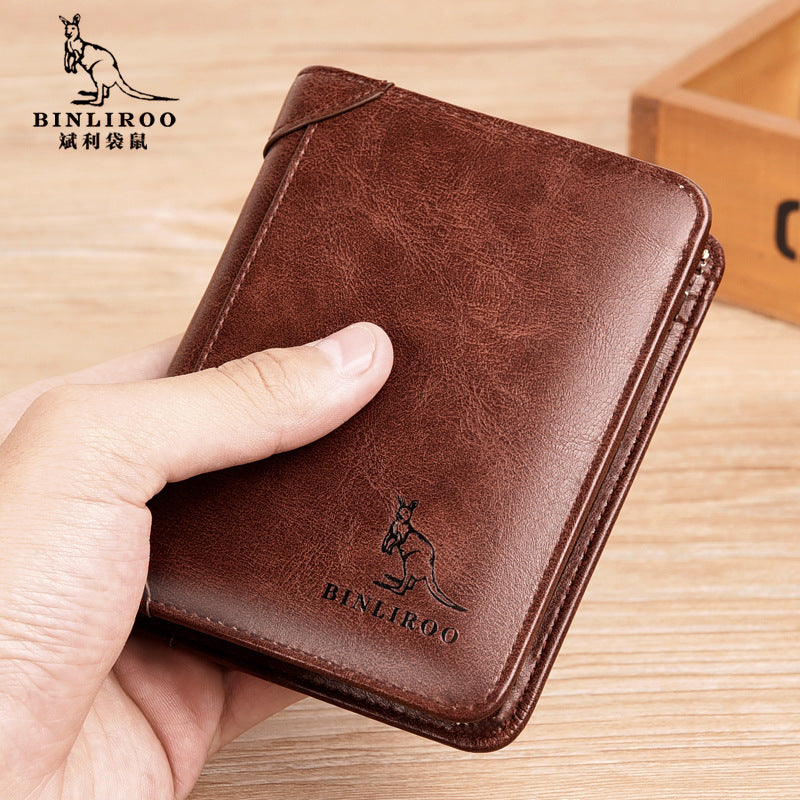 Men's RFID Short Wallet | Car Stitching Anti-Theft