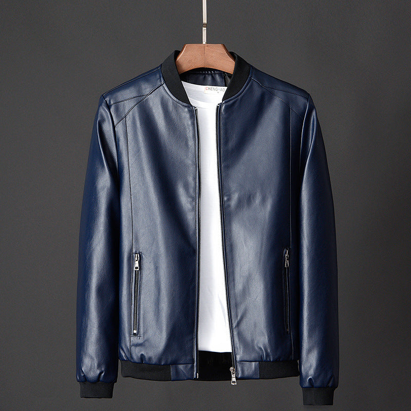 Men’s Leather Jacket – Korean Slim Casual Motorcycle 2023