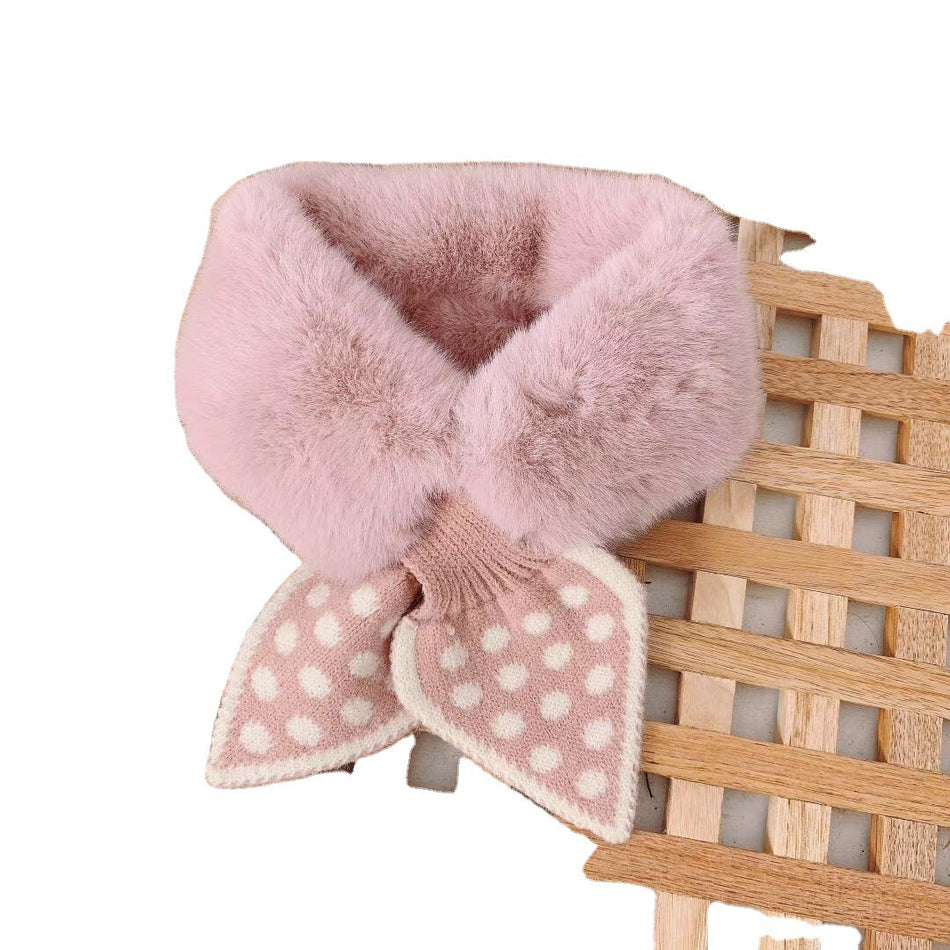 Kids’ Korean Plush Scarf – Autumn Winter Small Scarf