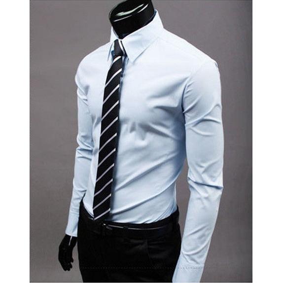 Men's Korean Candy Color Long-Sleeve Fashion Autumn Shirt