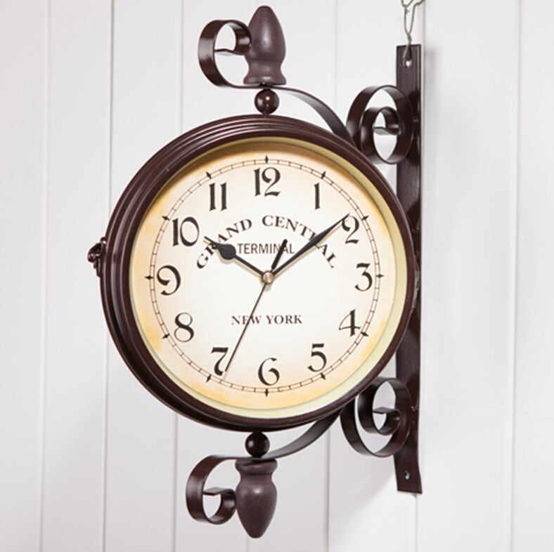 European Style Creative Fashion Double-Sided Wall Clock