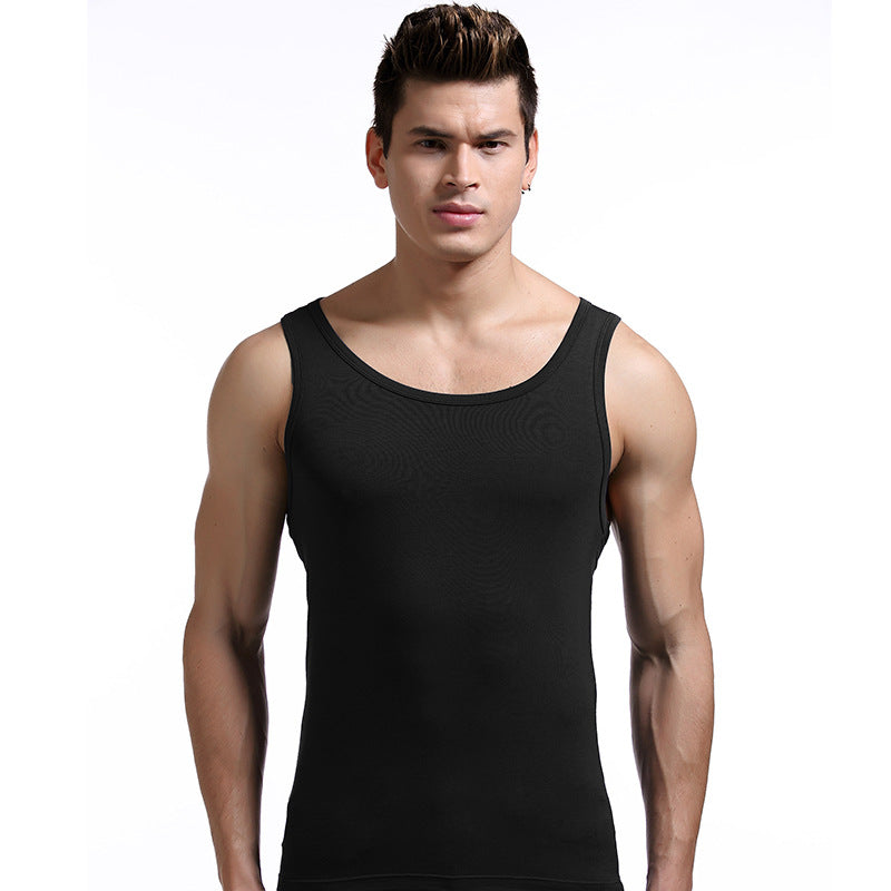 Men's Thin Stretch Fitness Sleeveless Sports Vest Shirt