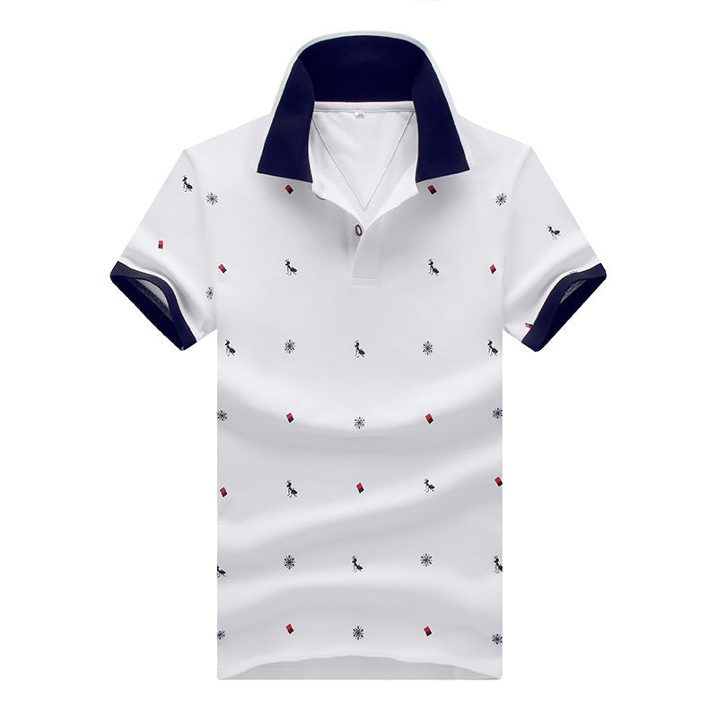 Men’s Fawn Print Polo Shirt | Slim Fit Casual Tee