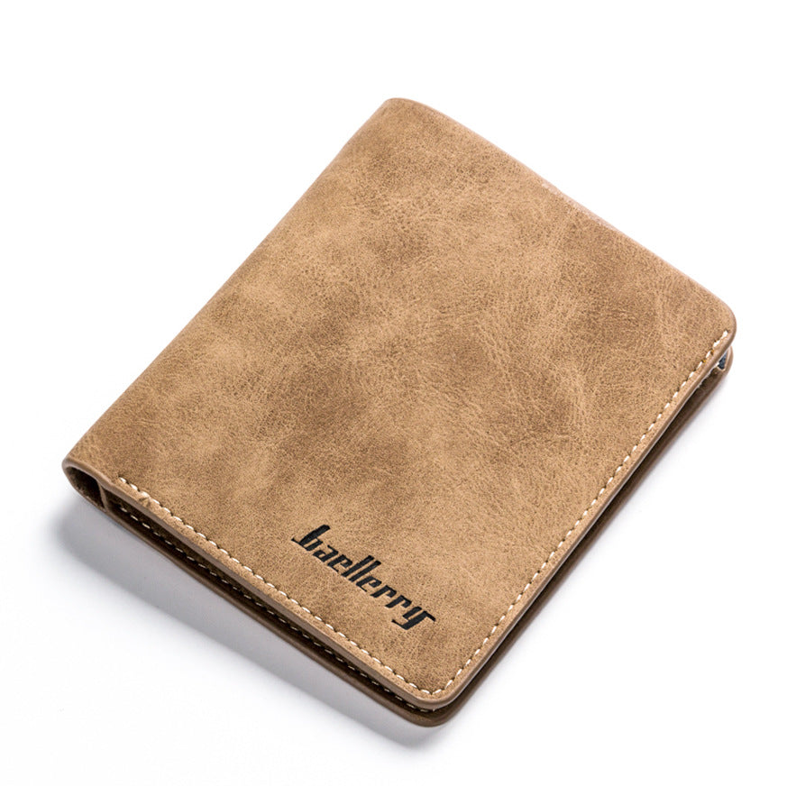 Baellerry Men's Retro Short Wallet – Frosted & Stylish