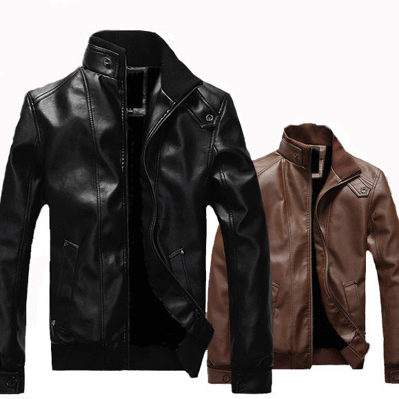 Men’s Leather Jacket | Thickened Fleece-Lined Autumn Winter Coat