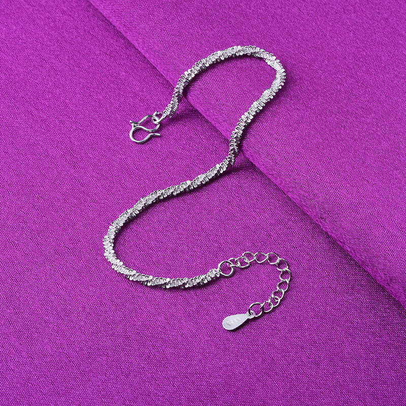 Retro Silver Hemp Rope Anklet – Simple Women’s Jewelry