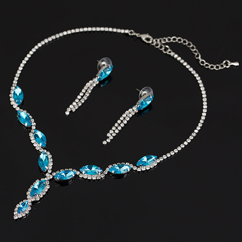 Crystal Water Drop Bridal Set | Wedding Necklace & Earrings