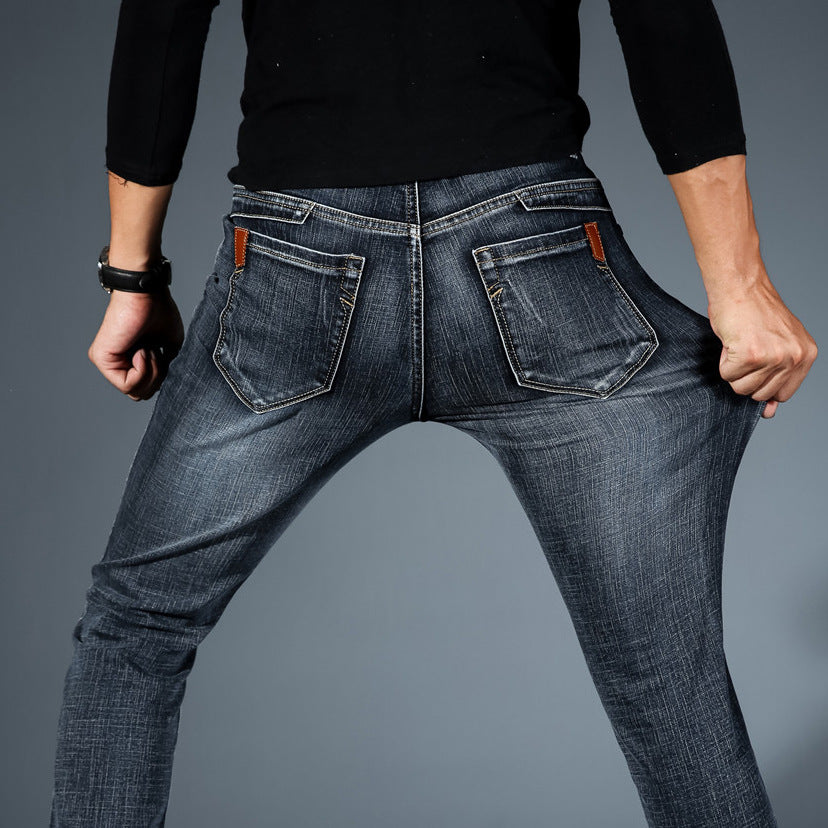 STOCK-Men’s Loose Straight Elastic Jeans – Xintang Spring Summer
