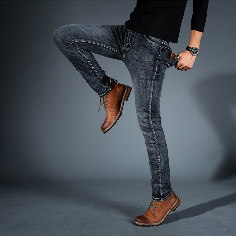STOCK-Men’s Loose Straight Elastic Jeans – Xintang Spring Summer