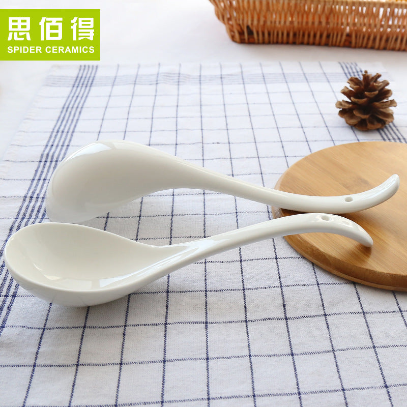 Creative Korean-Style Ceramic Bone China Long Handle Spoon
