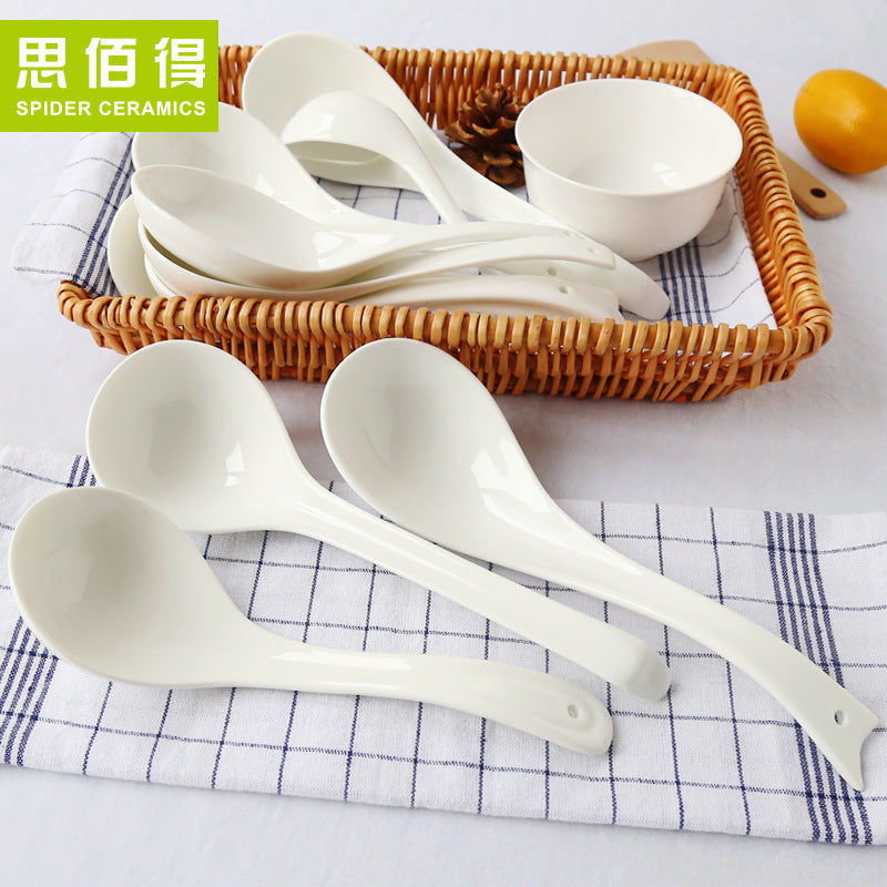 Creative Korean-Style Ceramic Bone China Long Handle Spoon