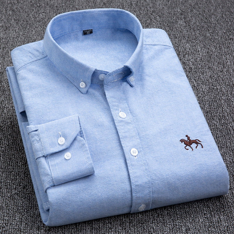 INSTOCK-100% pure cotton long-sleeved Oxford shirt.