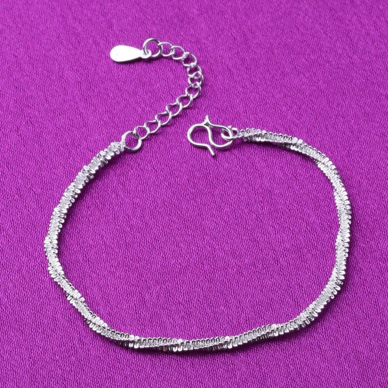 Retro Silver Hemp Rope Anklet – Simple Women’s Jewelry